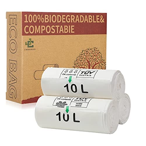 Buy Ecoivvi Small Compost Bags with handles, 2.6 Gallon up to 3 Gallon, 80 Count, Extra Thick 0.