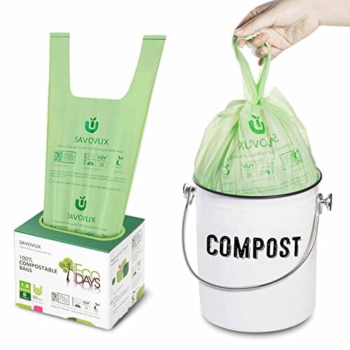 Buy 1.6 Gallon Handle Compostable Trash Bags,6 Liter, 0.67 Mil,100